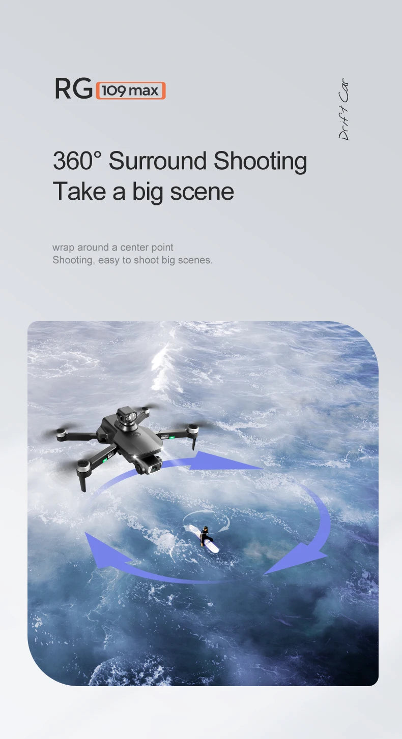 RG109 PRO MAX GPS Drone - RC Distance 1200M Professional Obstacle Avoidance 4K HD Dual HD Camera Brushless Foldable Quadcopter Professional Camera Drone 39 RG109 PRO MAX GPS Drone, RGuo9max J 3609 Surround Shooting Take a big scene wrap around