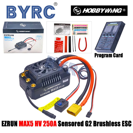 Hobbywing EZRUN MAX5 HV G2 ESC - 250A 6-12S Sensored Speed Controller Brushless ESC for 1/5 RC Buggy Truck Car Tory