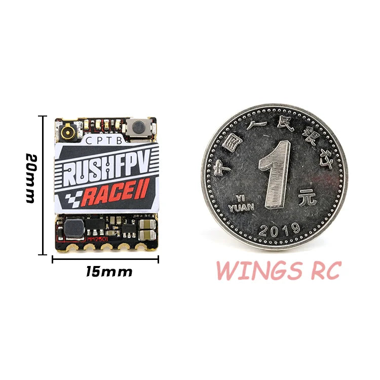 RUSH TANK RACE II VTX - 48CH PIT/25/50/200mW/MAX 5.8GHz Video Transmitter w/ Smart Audio 20x15mm 1.7g Stackable For FPV Racing Drone Micro Stacks 10 RUSH TANK RACE II VTX SPECIFICATIONS Brand