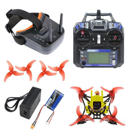 JMT T100 DIY FPV Racing Drone Toothpick Full Kit - w/ 1200TVL PAL / NTSC Cam/FS I6 Remote Controller/5.8G FPV LST-009 FPV Goggles
