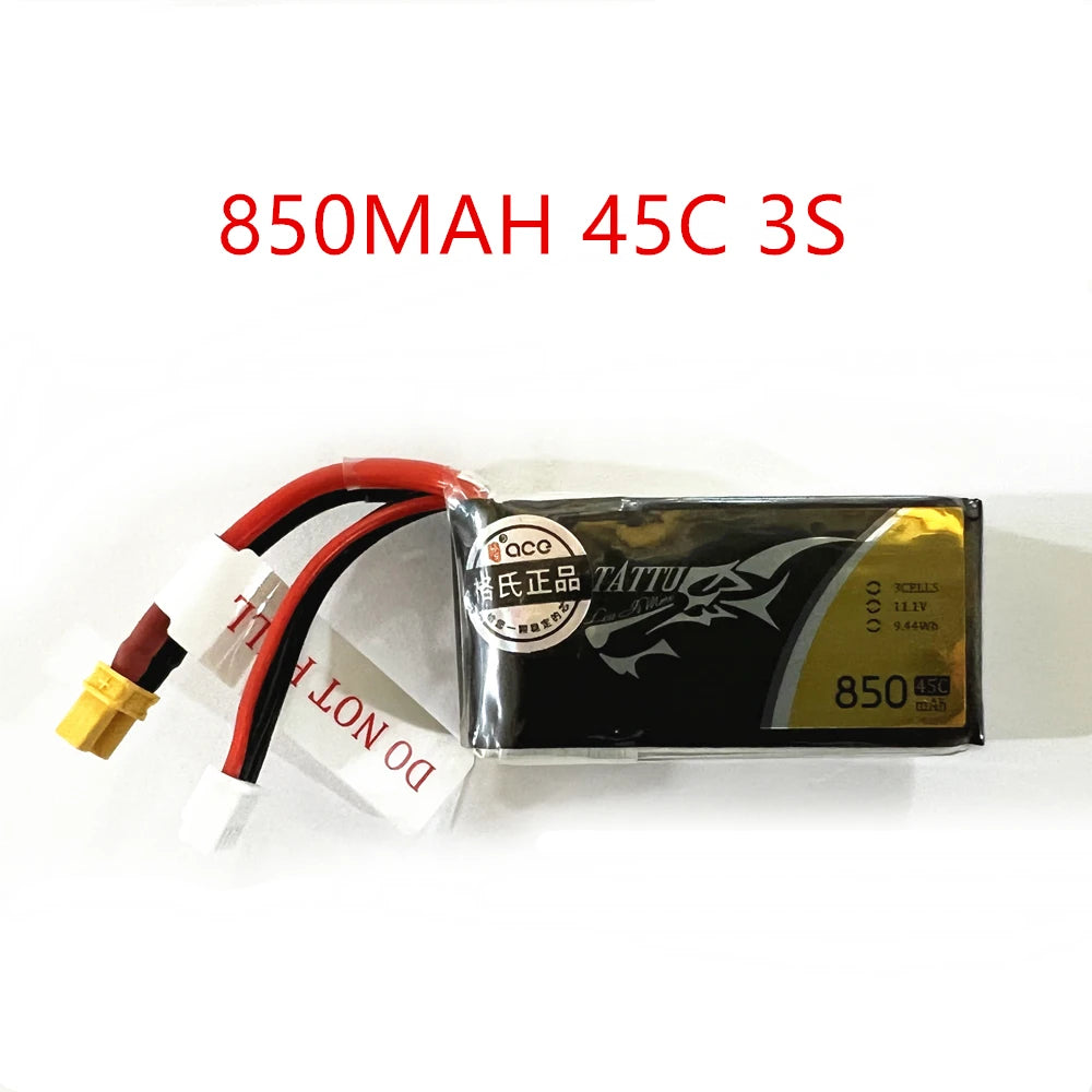 Ace Tattu LiPo Rechargeable Battery 850mAh 75C 45C 3