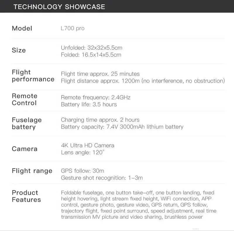 l700pro brushless gps drone aerial photography