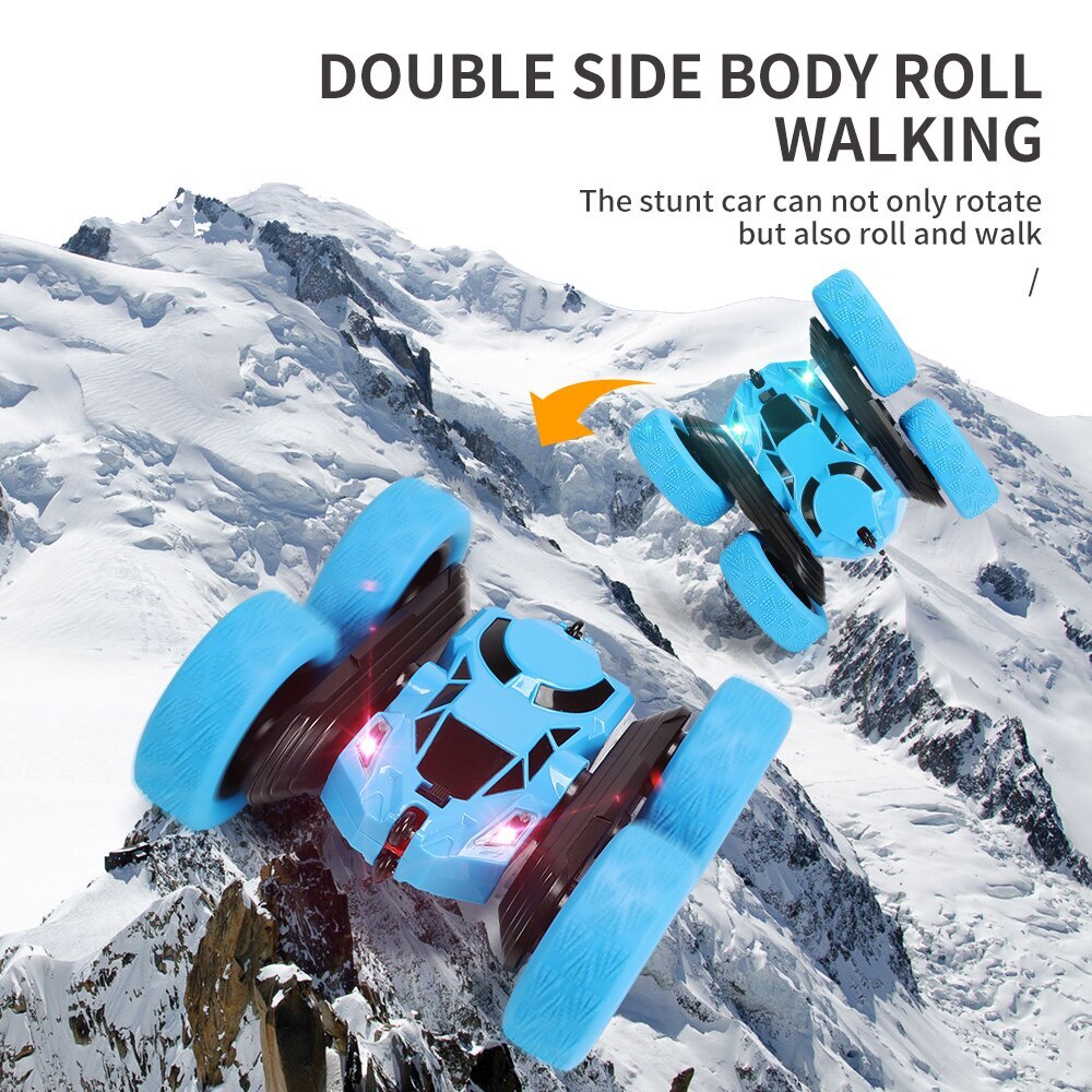 DOUBLE SIDE BODY ROLL WALKING The stunt car can not only rotate