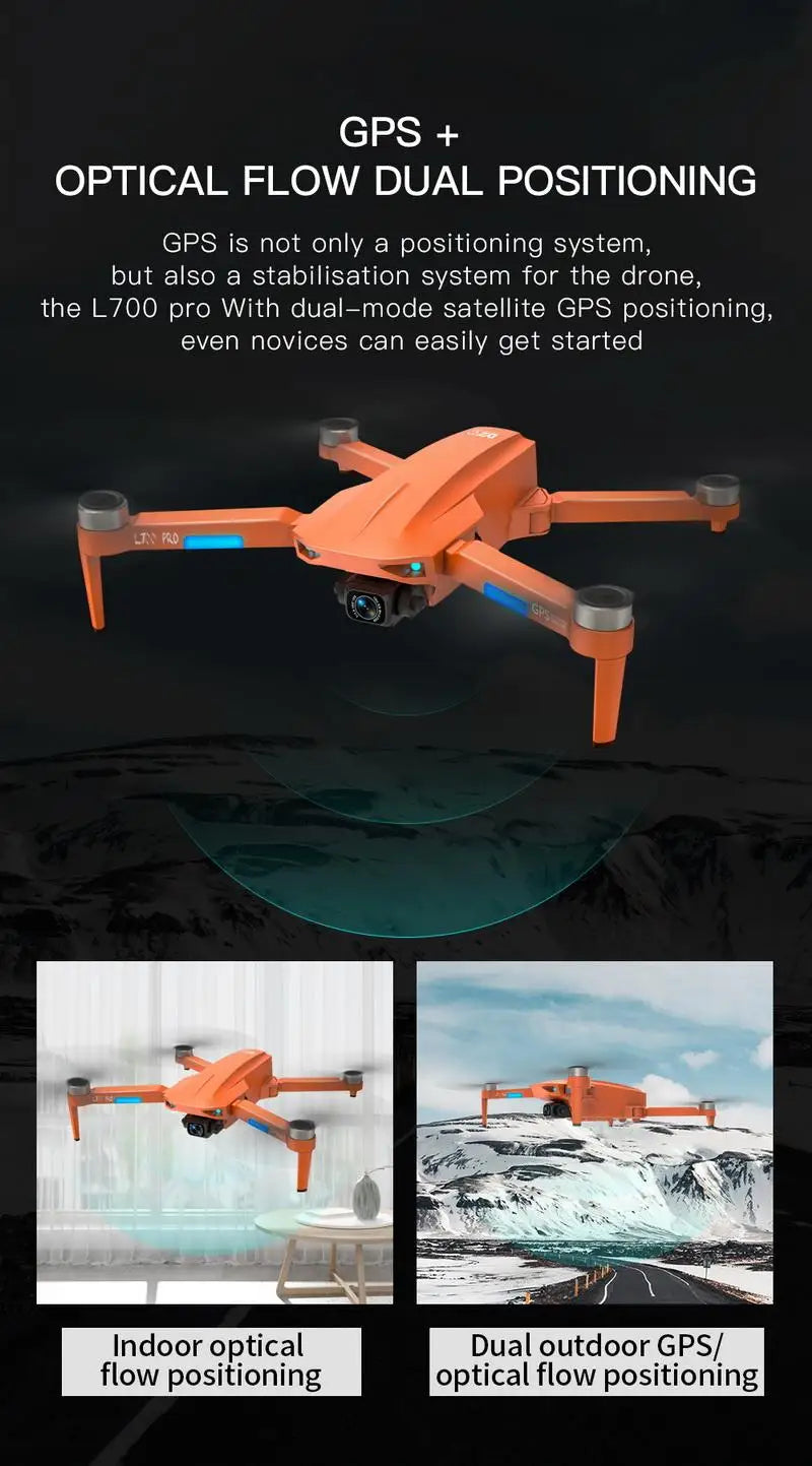 L700 PRO Brushless Gps Drone, optical flow dual positioning gps is not only a positioning