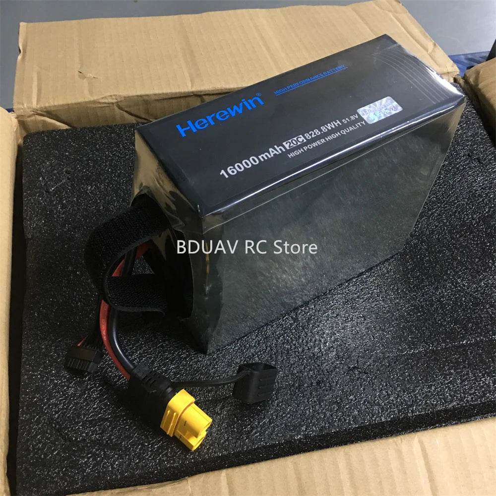 Herewin 2pcs 16000mah 20C 14S Agriculture Drone Battery, BDUAV RC Store Herewin 51.8v LBWH Highpower Highquality 120