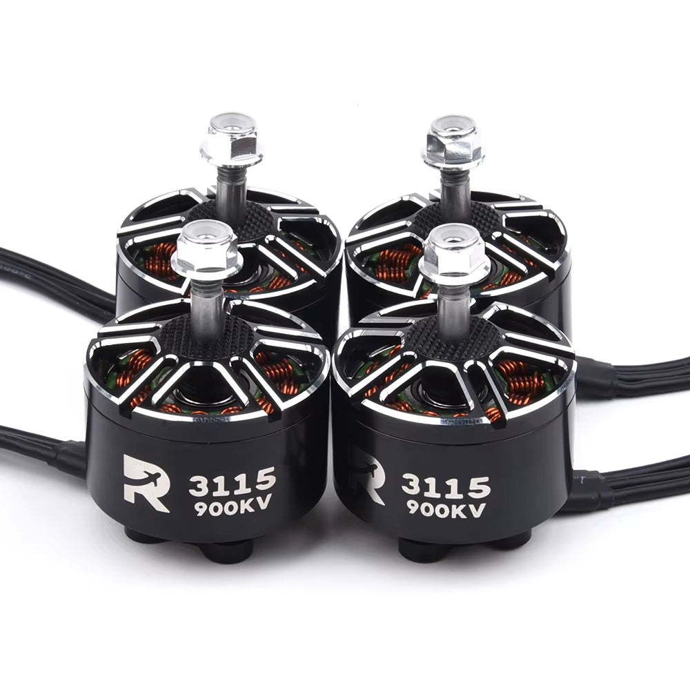 R3115 900KV Brushless Motor for 10 Inch FPV Drone Builds — 3–6S, 31×15 Stator, 112g, 37.5×33.6mm