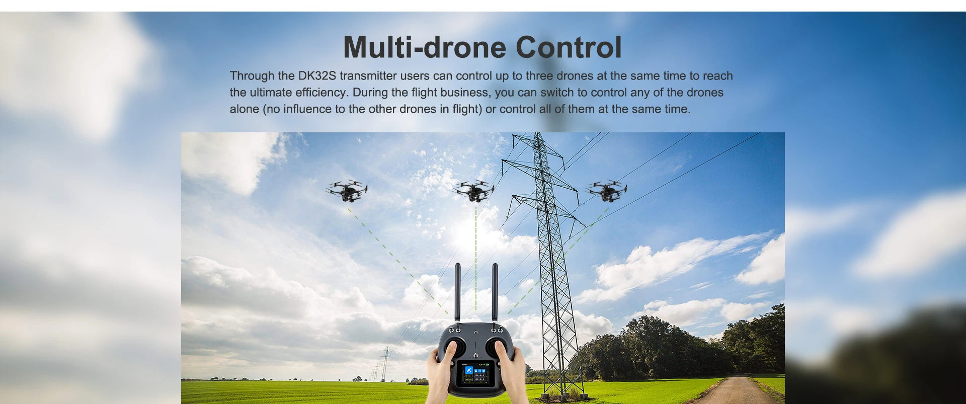 users can control up to three drones at the same time to reach the ultimate efficiency .