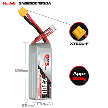 GNB 4S 14.8V 2300mAh 50C/100C LiPo Battery for Drone