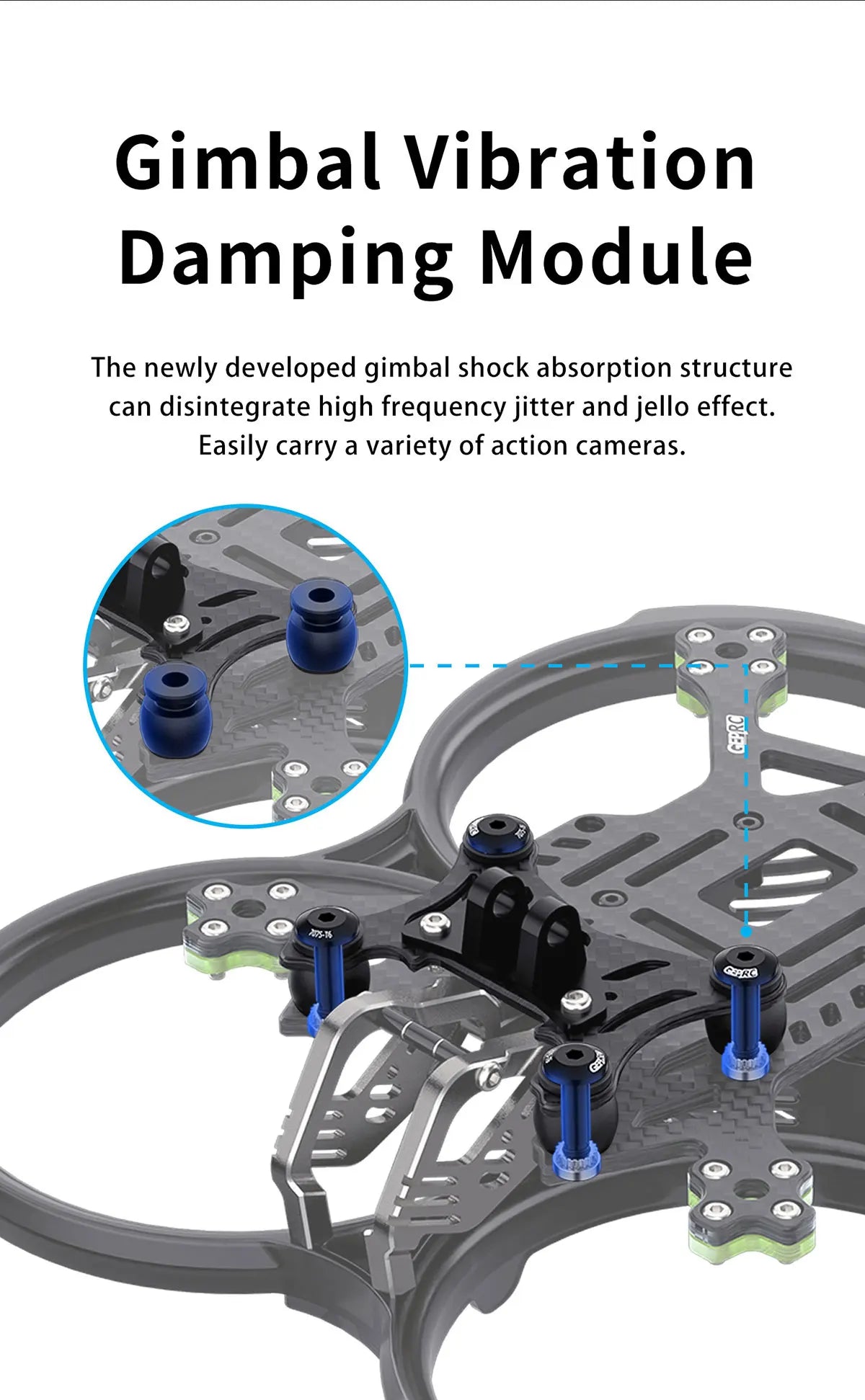 gimbal shock absorption structure can disintegrate high frequency jitter and