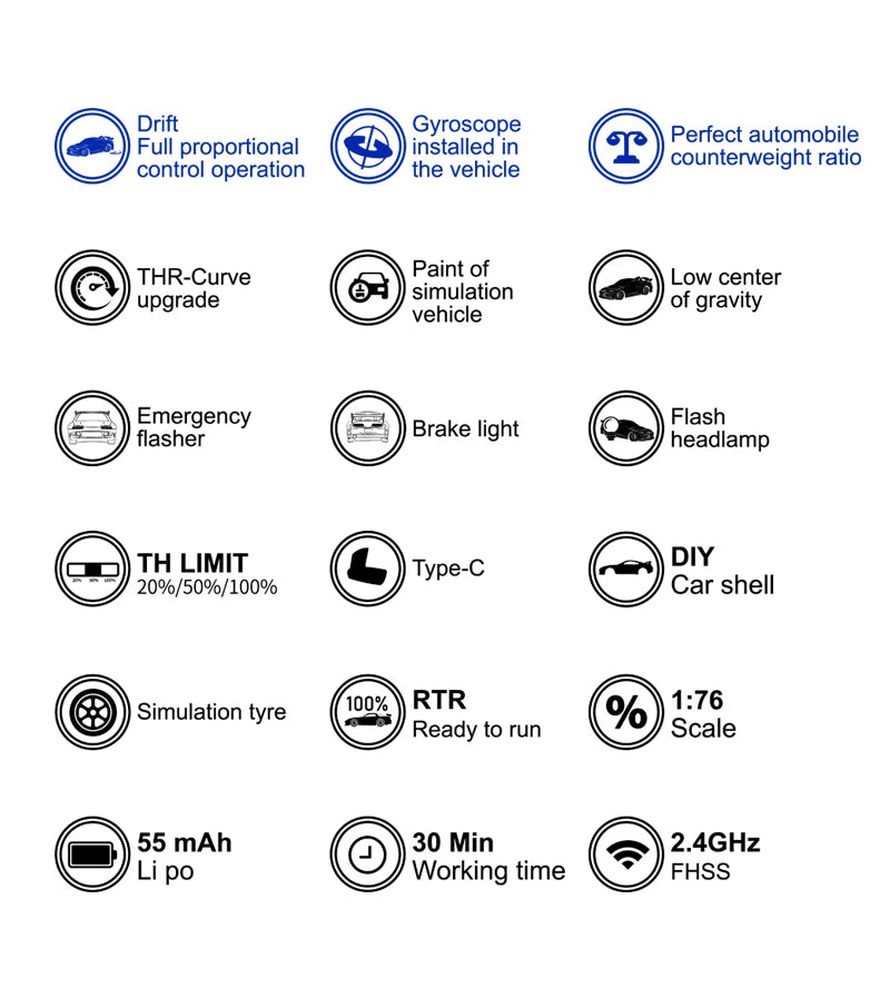 Drift Gyroscope Perfect automobile Full proportional installed in counterweight ratio control operation the