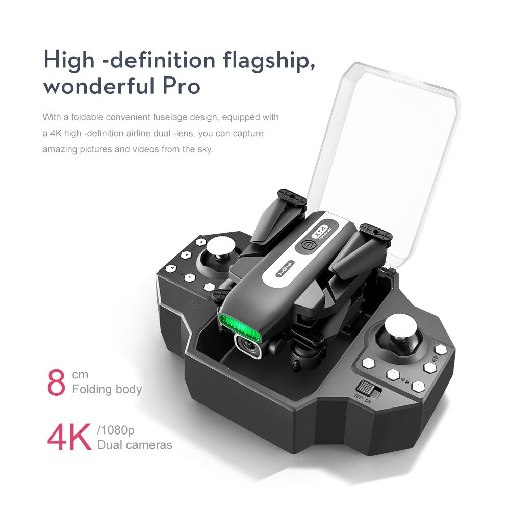 XT4 Mini Drone, foldable design, equipped with a 4K high -definition airline dual 