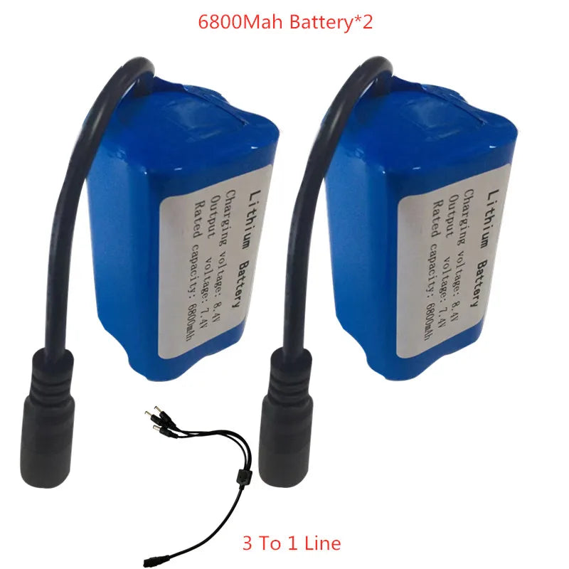 7.4V 13600Mah 6800Mah Battery, battery for t188 h18 C18 Bait Boat Battery Style7 :