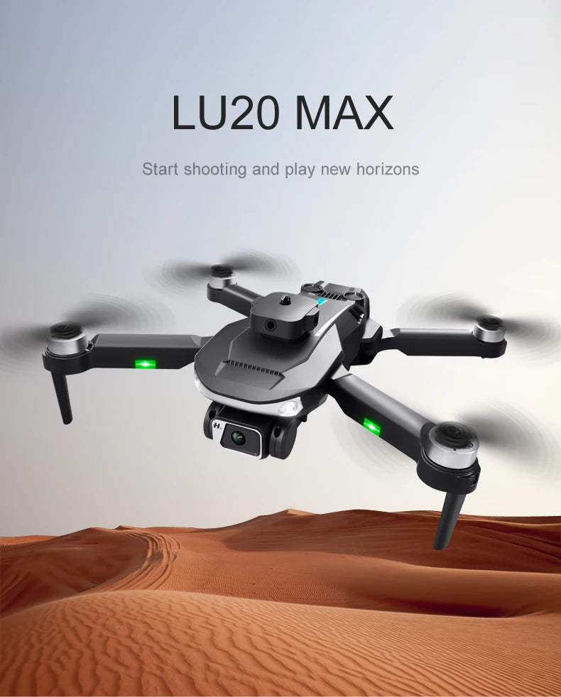LU20 Drone - 8K Profesional GPS ESC With Dual Camera 360 Obstacle Avoidance Foldable 4K Quadcopters Toy Gift 26 LU20 Drone, lu2o max start shooting and play new horizon