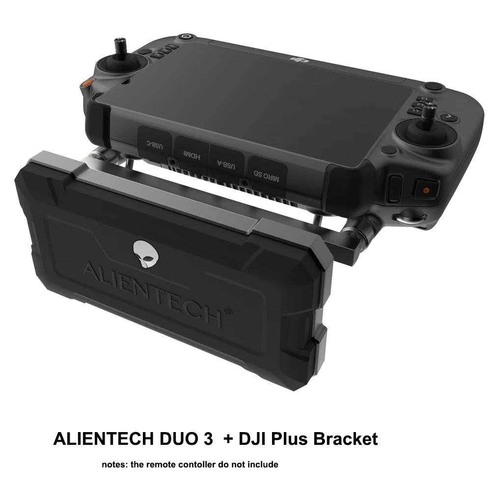 ALIENTECH DUO 3 with DJI Plus Bracket extends signal range for compatible drones; remote controller not included.