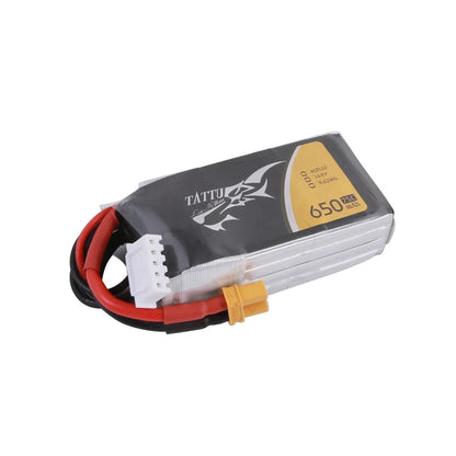 باتری TATTU 3S/4S 11.1/14.8V 650mAh 75C LiPo برای پهپاد مسابقه ای FPV با دوشاخه XT30/XT60