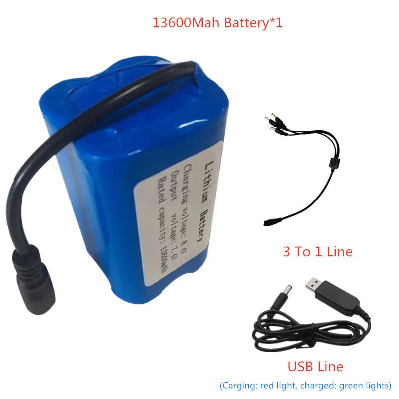 7.4V 13600Mah 6800Mah Battery, battery for t188 h18 C18 Bait Boat Battery Style7 :
