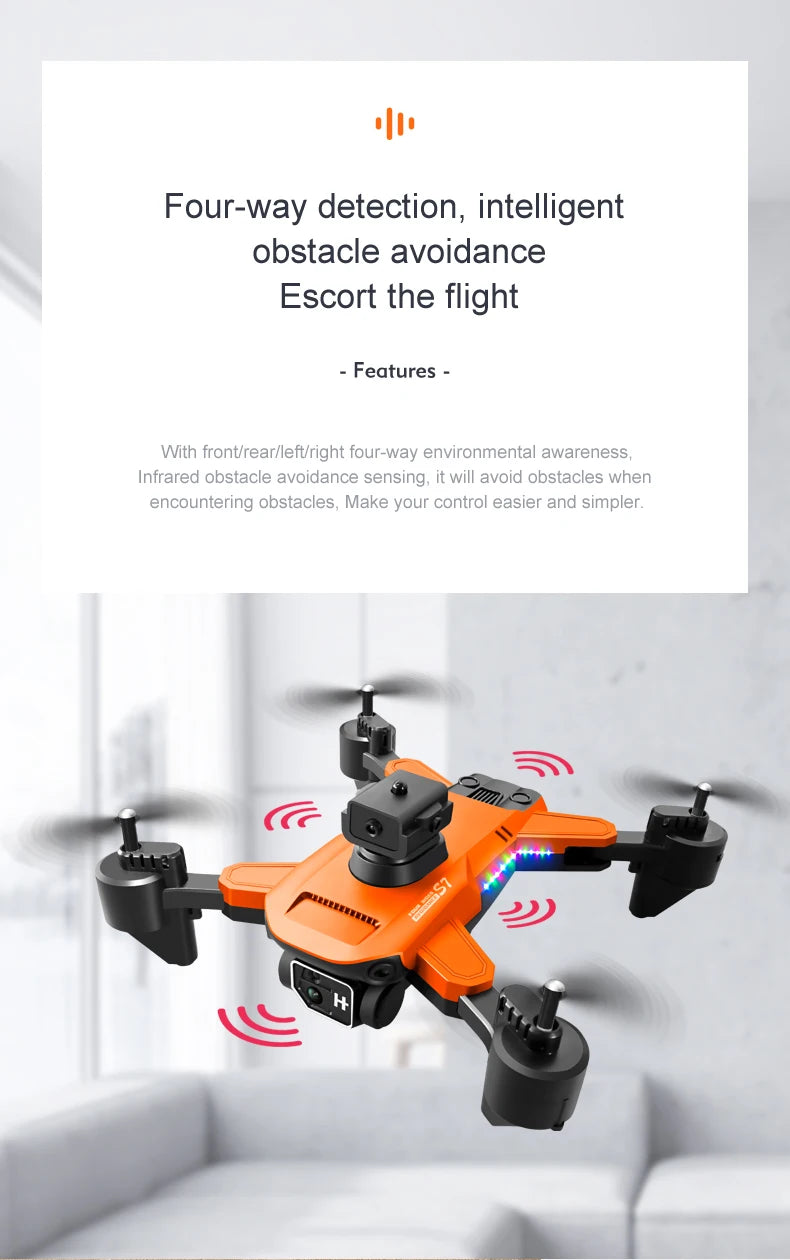 S7 Pro Drone - 4K Dual Camera Wifi FPV 2.4G Folding Quadcopter RC Helicopter Toy Gifts 23 S7 Pro Drone, four-way detection, intelligent obstacle avoidance escort the