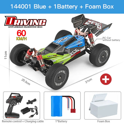 WLtoys 144016 Rc Bil 1/14 Offroad 4WD Driftingbil, 35KM/H Borstad Racing Buggy, 2.4G Fjärrkontroll, 7.4V 1500mAh, Klar att köra