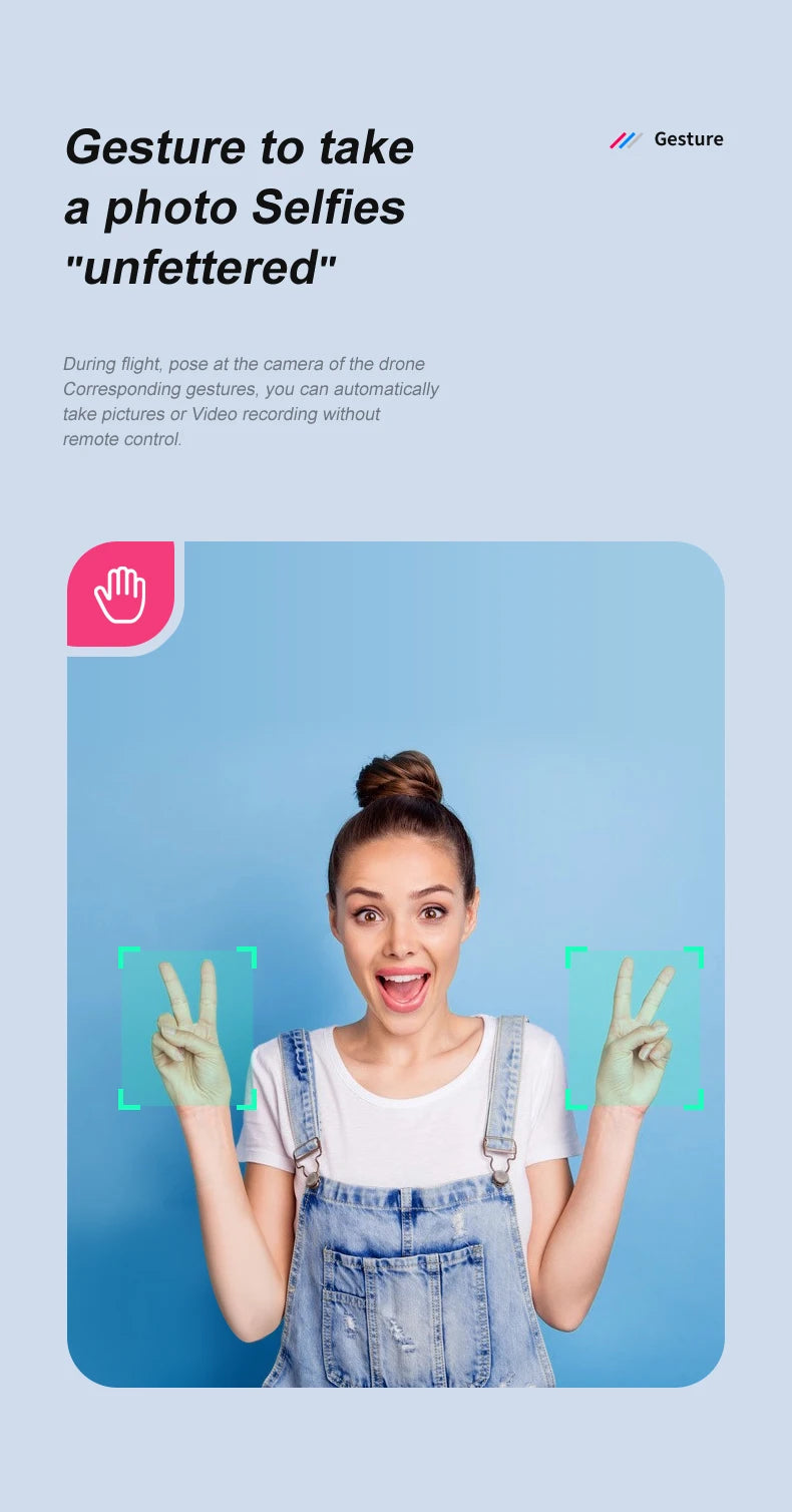 F8S Drone, During flight; pose at the camera of the drone . you can automatically take pictures or
