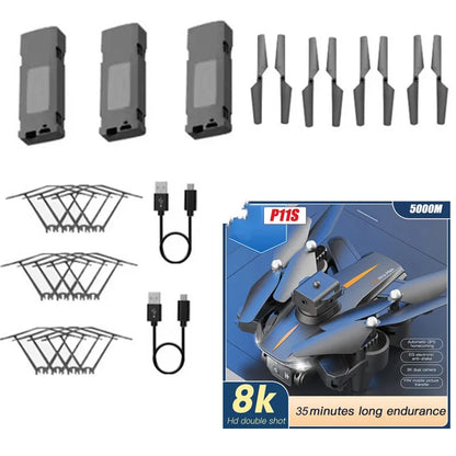 P11S Drone Pili - p11s max drone pili 3,7V 1800Mah / Pervane / Koruma Çerçevesi / USB