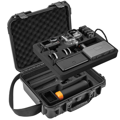 STARTRC 2 Layers Hard Case for DJI Osmo Action 5 Pro, IP67 Waterproof PP Box with EVA Foam, Camera Accessories Travel Suitcase