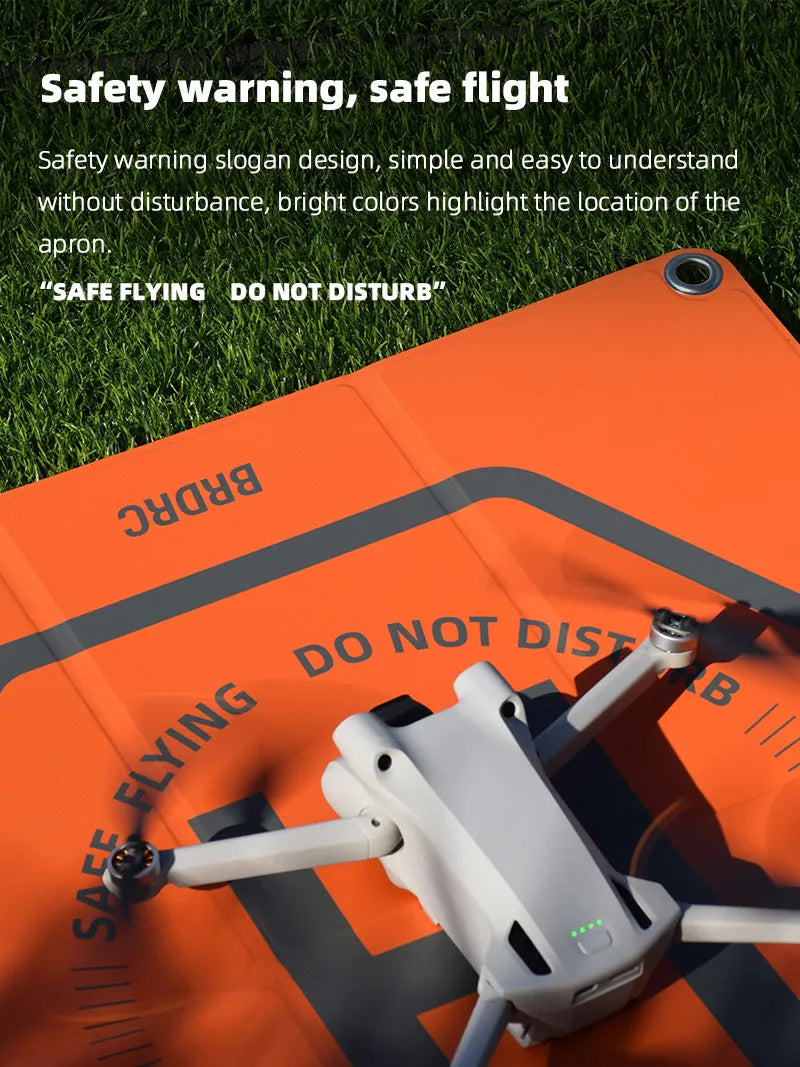 Foldable Landing Pad, safe flight slogan design, simple and easy to understand without disturbance . bright colors highlight the location