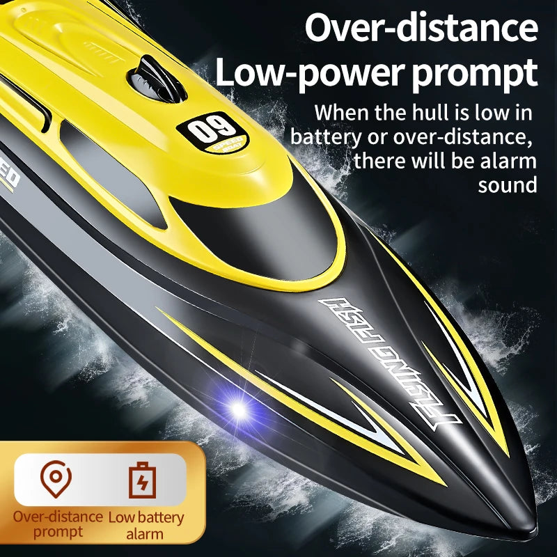 ANTSIR HJ812 RC Boat, High-speed RC boat with low battery and over-distance alarm alerts.