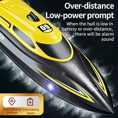 ANTSIR HJ812 RC Boat, High-speed RC boat with low battery and over-distance alarm alerts.