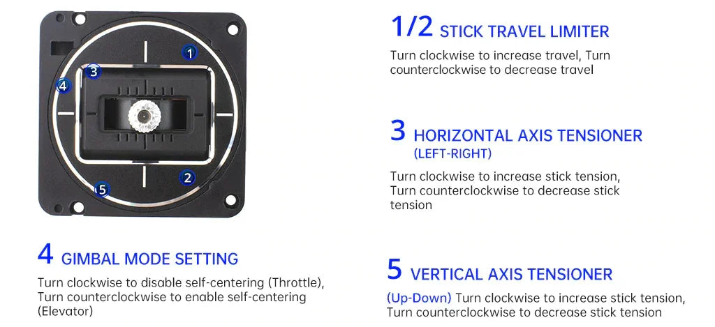GIMBAL MODE SETTING 5 VERTICAL AXIS TENSION