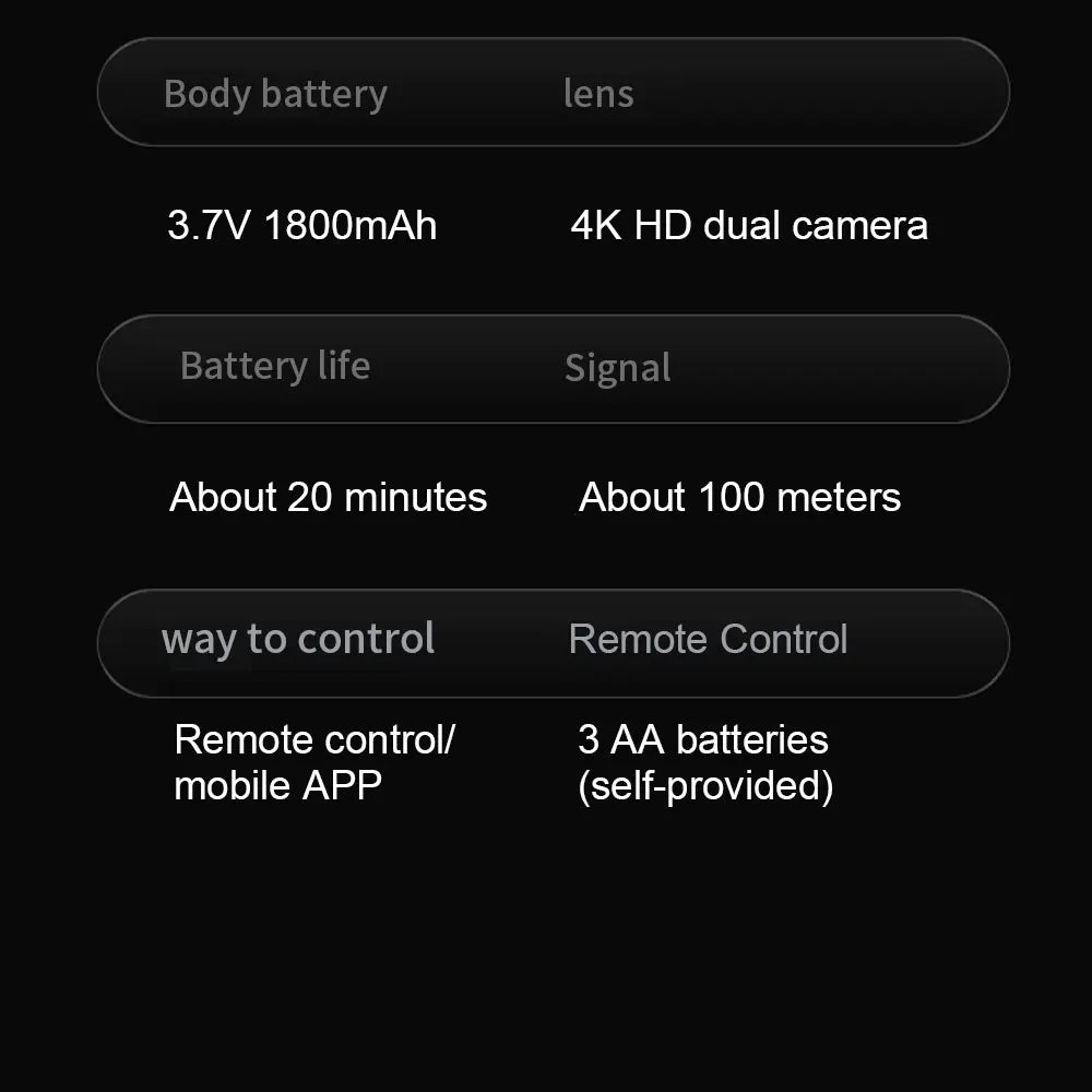 body battery lens 3.7v 180omah 4k 