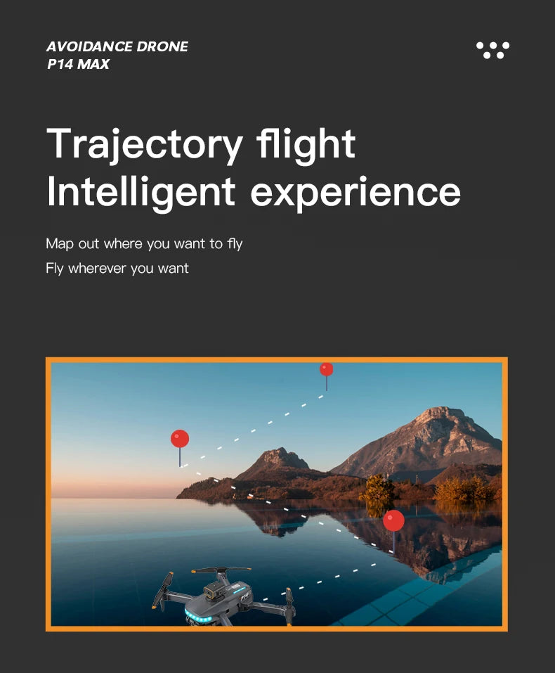 P14 Drone, avoidance drone p14 max trajectory flight intelligent experience map out where