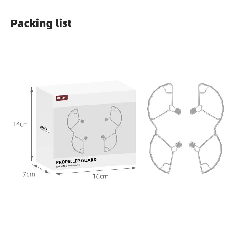 Propeller Guard for DJI Mini 3 Pro Drone, Packing list BRORC's 14cm PROPELLER GUARD TO