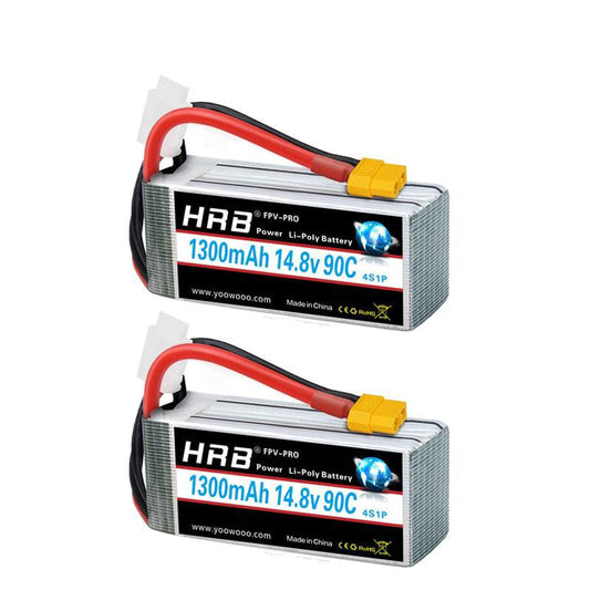 2PCS HRB लिपो बैटरी 4S 5S 6S - 14.8V 18.5V 22.2V 1300mah 1500mah 1800mah 2200mah 100C 50C XT60 RC FPV क्वाडकॉप्टर ड्रोन के लिए