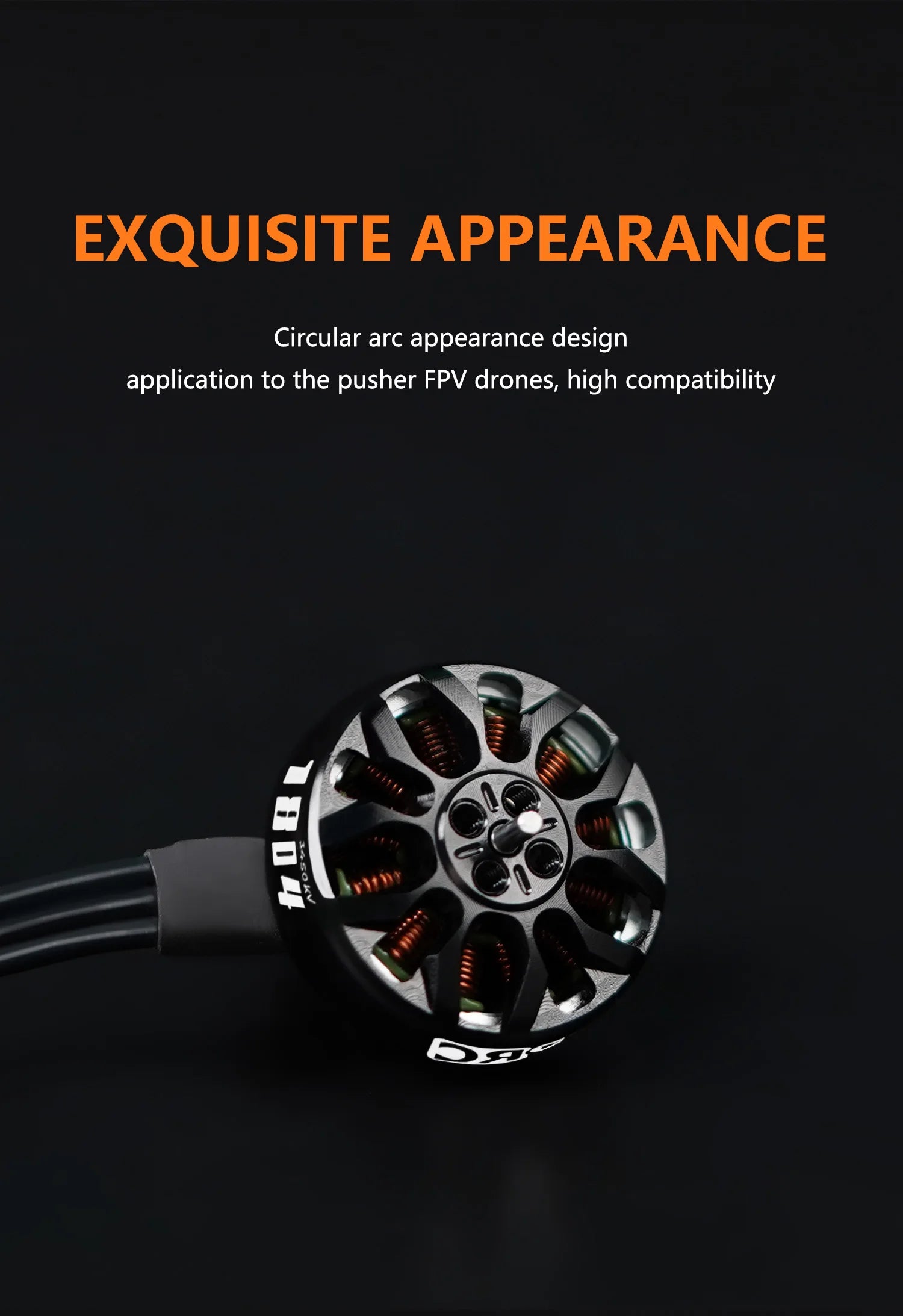GEPRC SPEEDX2 1804 2450KV 3450KV Motor 4S 6S Rushless Motor for FPV RC Multicopter Racing Drone Parts DIY PARTS 9 GEPRC SPEEDX2 1804 2450KV 3450KV Motor, EXQUISITE APPEARANCE Circular arc appearance design application to pusher