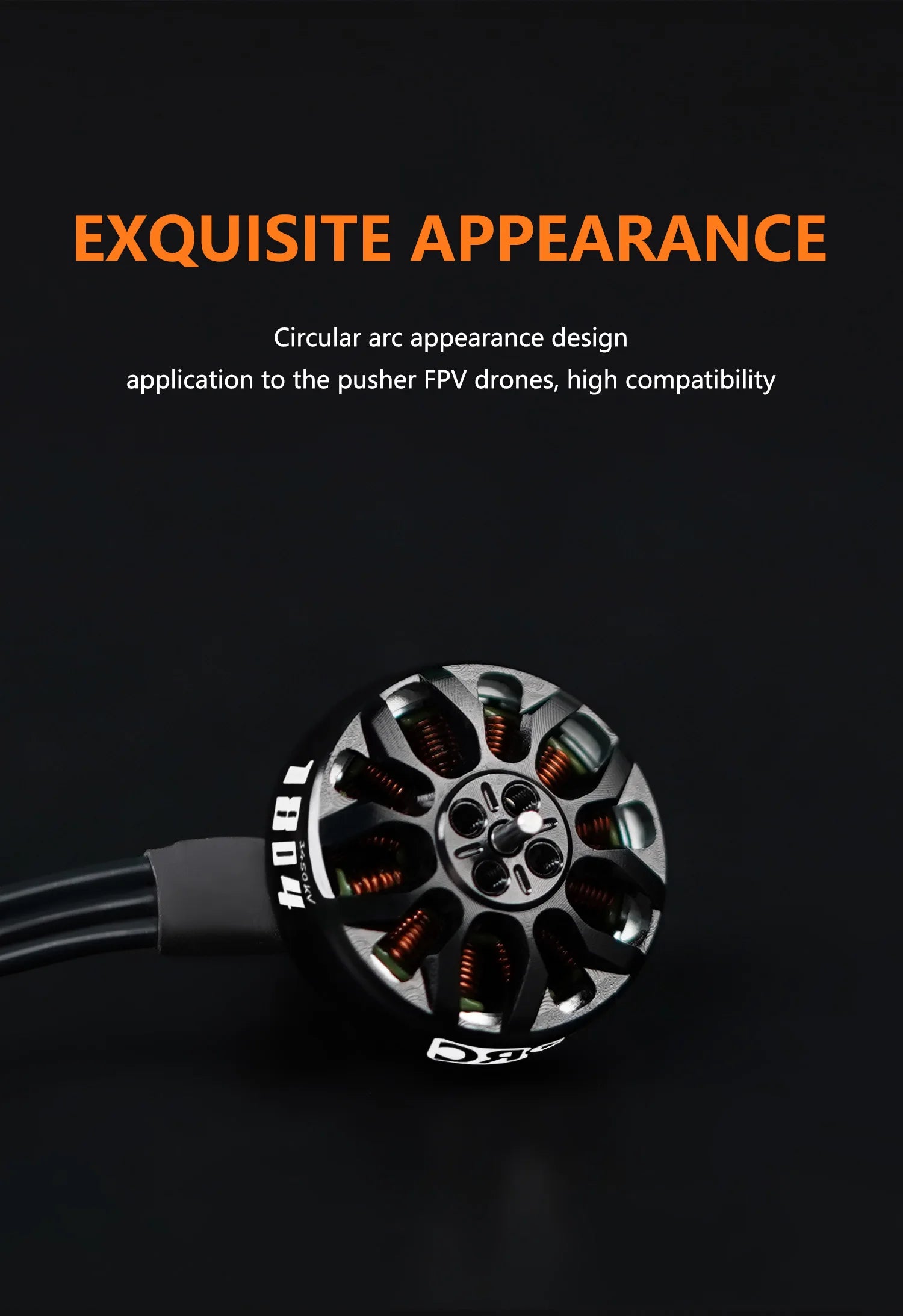 GEPRC SPEEDX2 1804 2450KV 3450KV Motor. EXQUISITE APPEARANCE Circular arc appearance design application to pusher