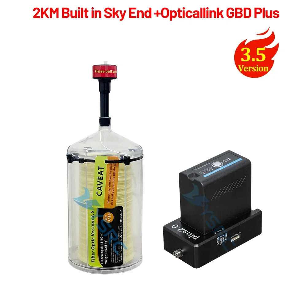 FPV Optical Fiber Image Data Module Relay Extender, Optical Link SKY, 0.44mm G657A2 spools (2–10km), 30km wired