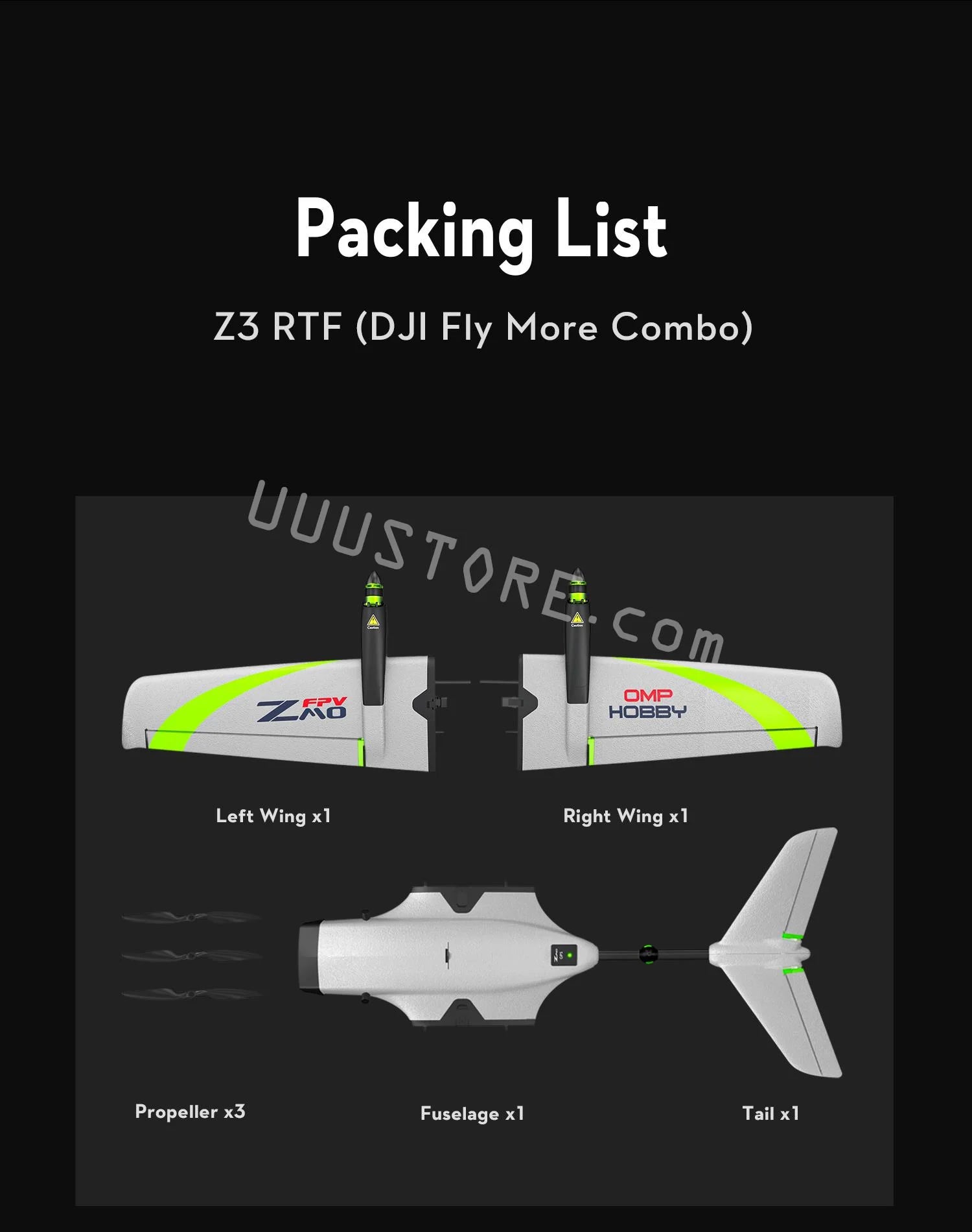 OMPHOBBY ZMO VTOL RC AirPlane , Packing List 23 RTF (DJI More Combo) FZV OMP