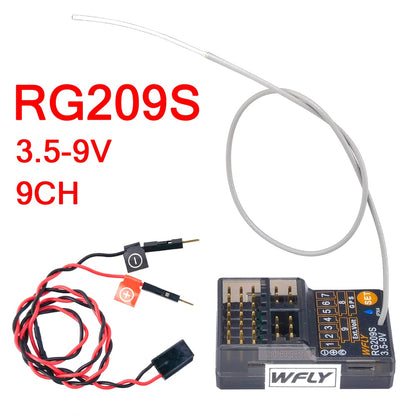 WFLY RC RG209S RG206S Receiver -Small RX RC 9CH PWM For 6CH X9 Transmitter RC Radio SG01 GPS Module RC Car Boats Tanks Robot