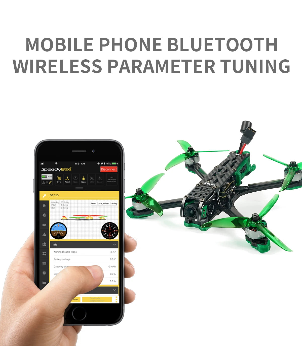 GEPRC MARK5 C HD O3 Freestyle FPV, MOBILE PHONE BLUETOOTH WIRELESS PARAMETER T