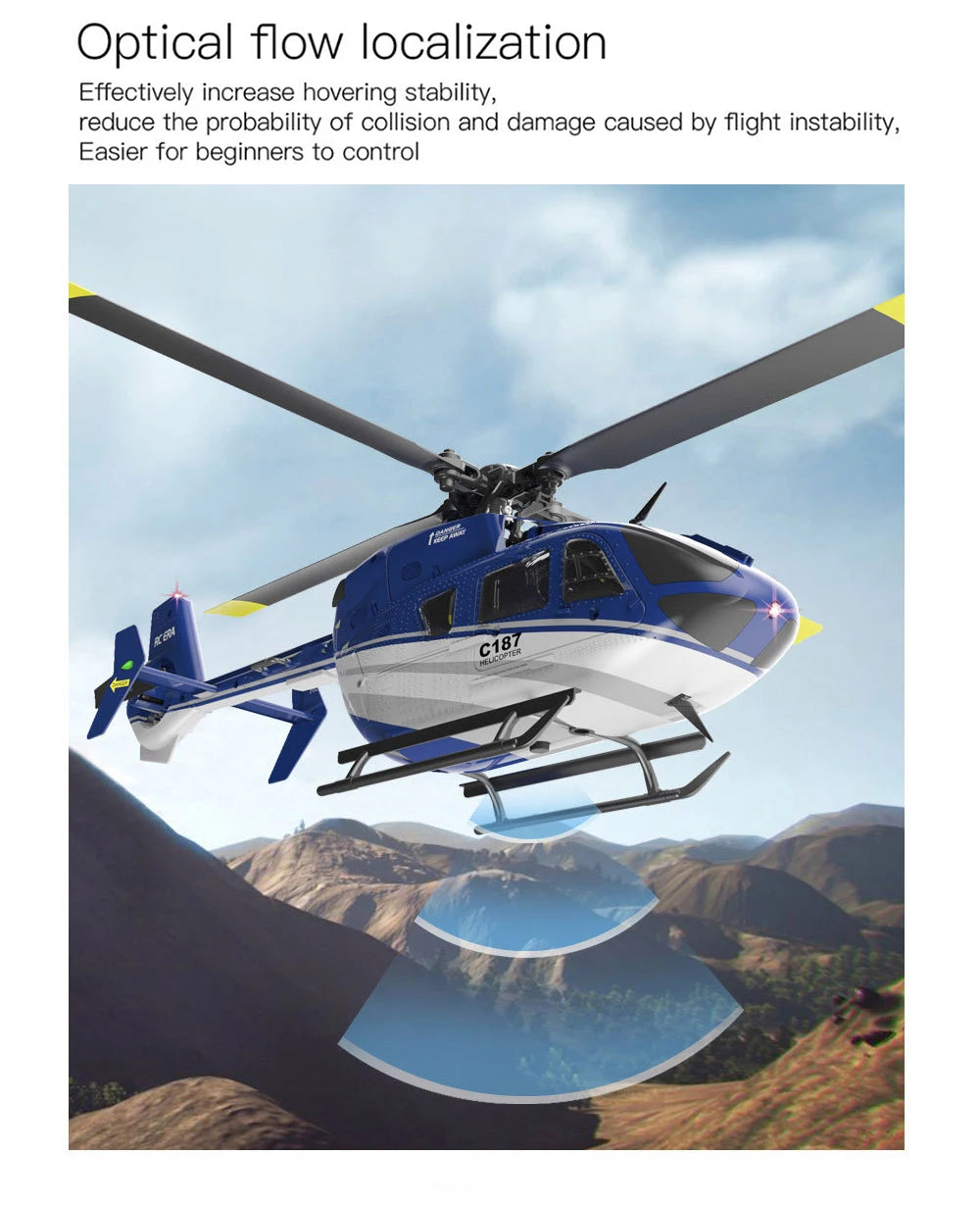 RC ERA C187 Rc Helicopter, Optical flow localization increases hovering stability, reduces the probability of collision .