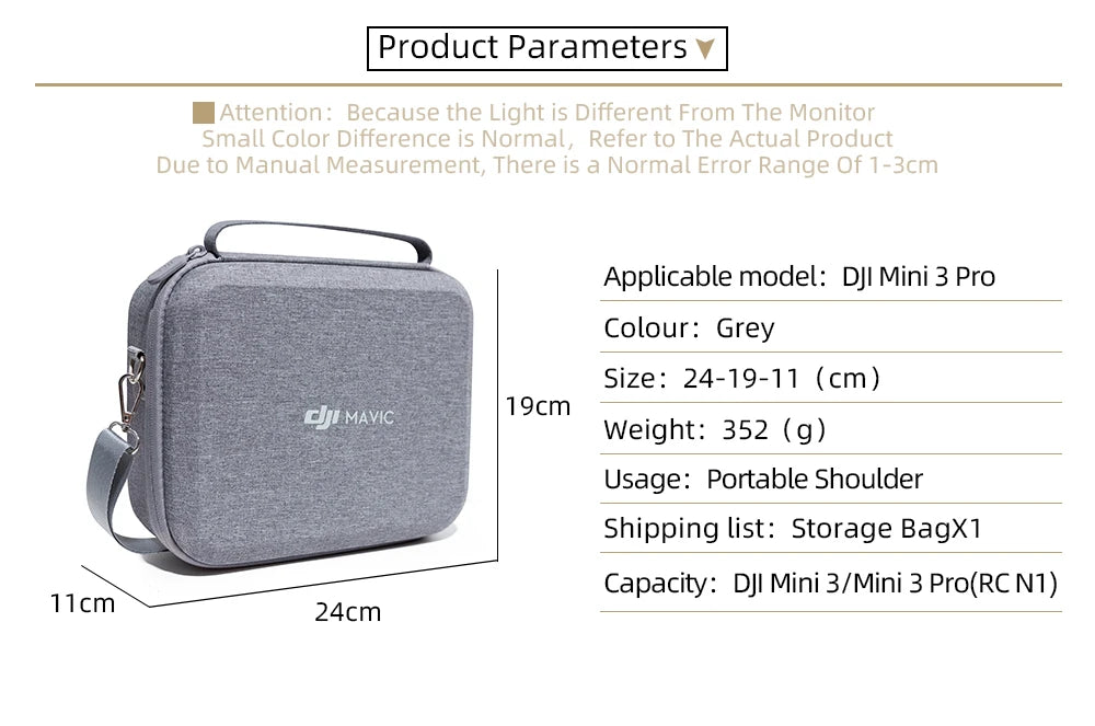 For DJI Mini 3 Pro/Mini 3 Storage Case - For DJI RC/RC N1 Remote Control Battery Compatibility Bag Accessories for DJI Mini 3 Pro 21 For DJI Mini 3 Pro/Mini 3 Storage Case, DJI Mini 3/Mini 3 Pro(RC NI) 24-19-11 (c