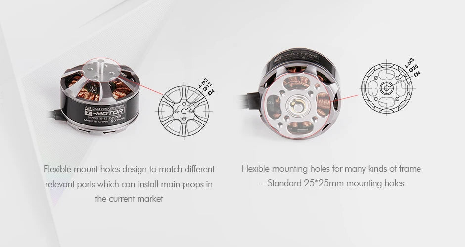 T-motor, 027 evater Z-MotOR Flexible mount holes design to match different Flexible