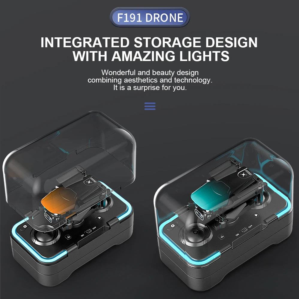 F191 Mini Drone - 4K Dual Camera Wifi FPV Four Sides Infrared Obstacle Avoidance One-key Take-off and Landing Folding Quadcopter 43 F191 Mini Drone, f191 drone integrated storage design with amazing lights wonderful and beauty