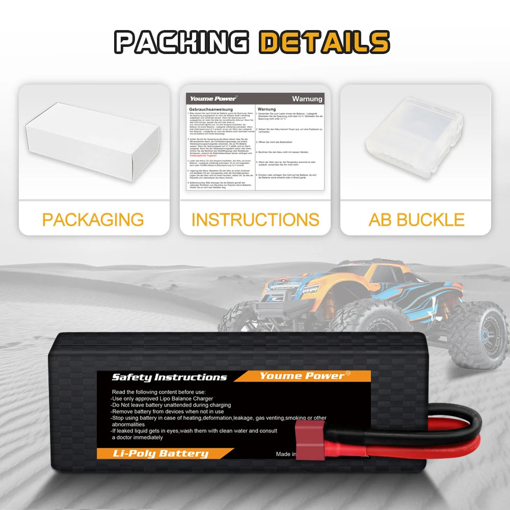 2PCS Youme Lipo 2S Battery, EUSC only approved Lipo Balance Charger Nol leave ballery unallended during charging