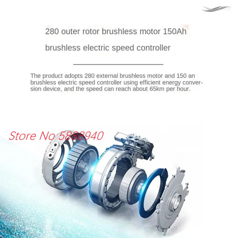 Tccicadas S002 Brushless Waterproof RC Boat, 280 outer rotor brushless motor, 150Ah controller, high efficiency, reaches 65km/h. Store No 5888940.