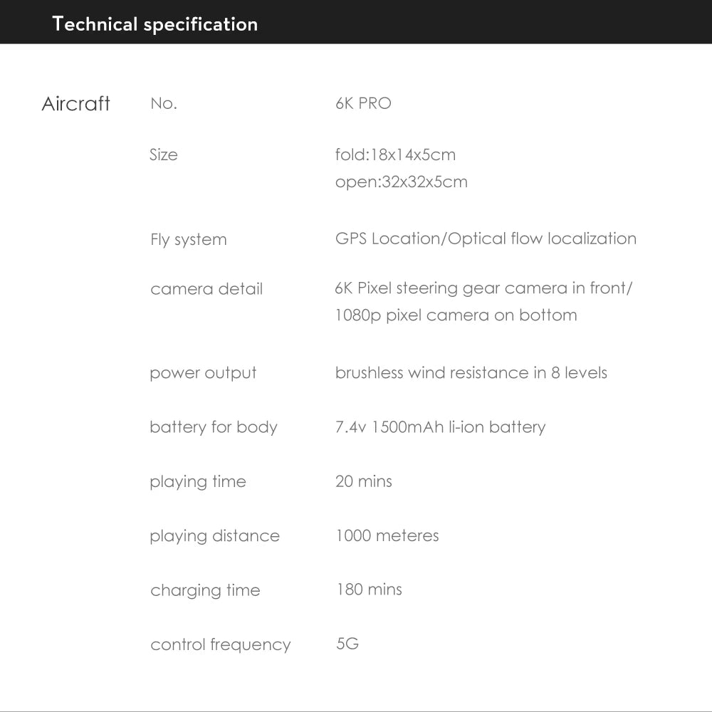 LS25 pro Drone, 6K PRO Size fold:1 8x1 4xScm open.32x