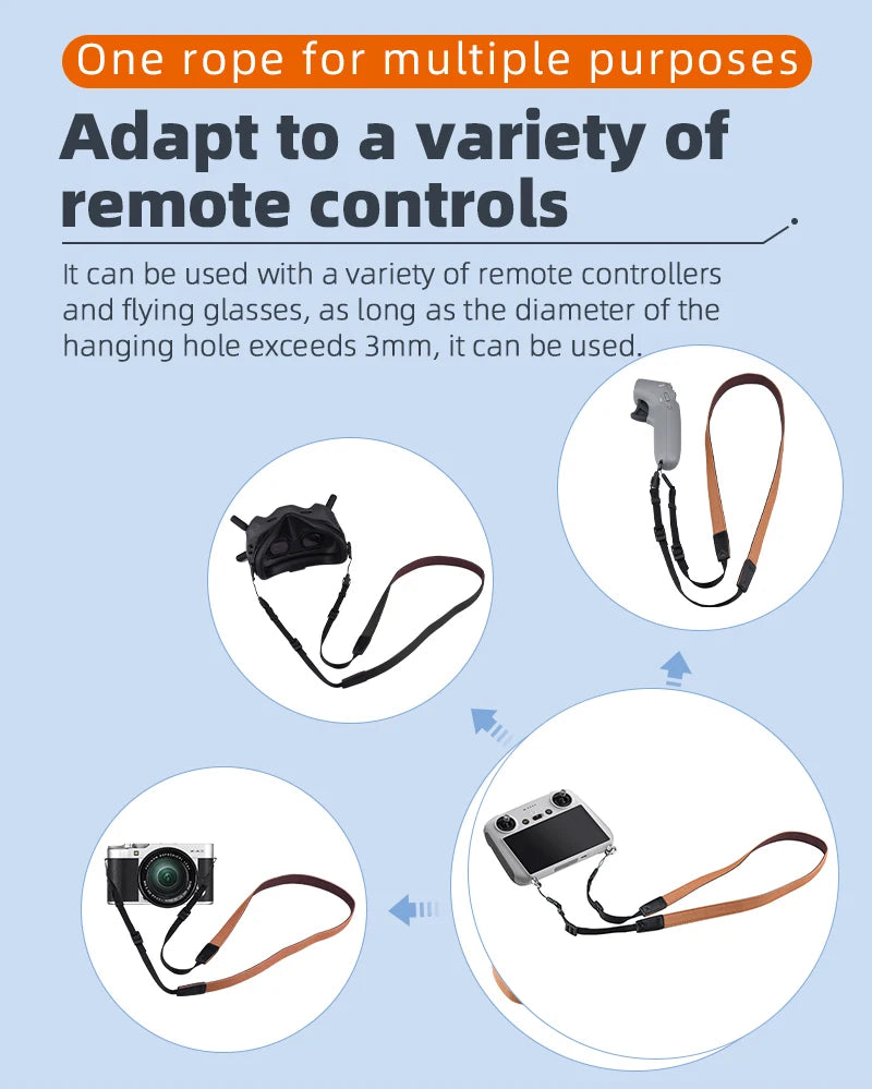Remote Controller Lanyard NeckStrap for DJI Mini 3 Pro Drone DJI RC Accessories 19 Remote Controller Lanyard NeckStrap, rope can be used with a variety of remote controllers and flying glasses . the diameter