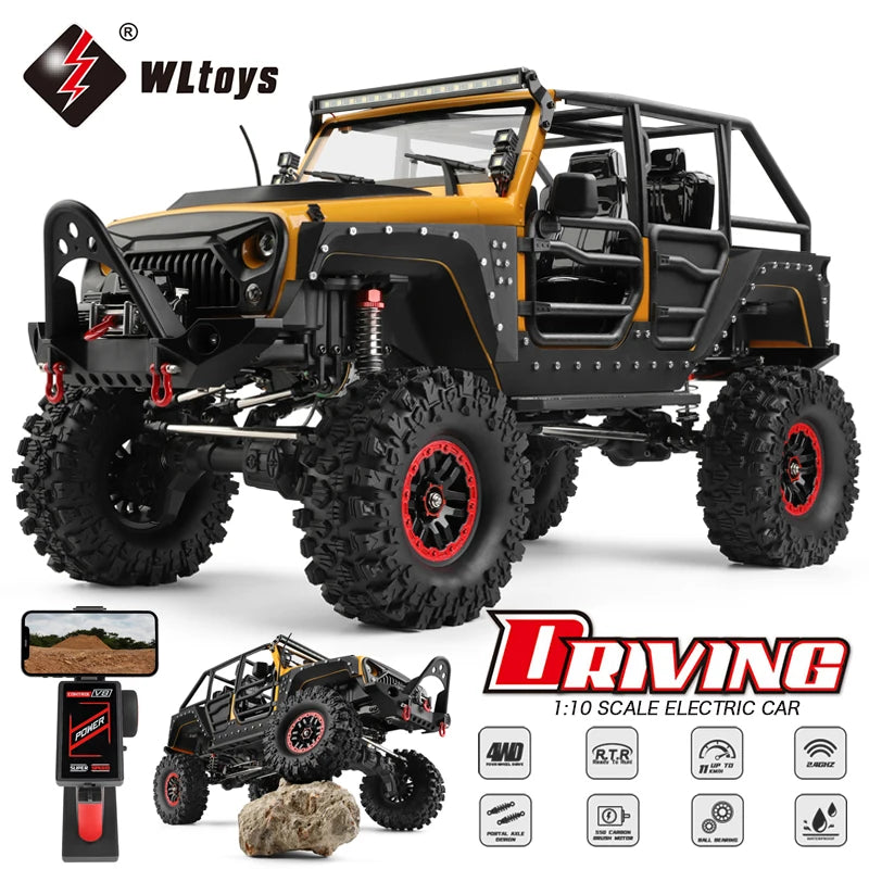 WLtoys 104026 1/10 Rc Car 4x4 Off-Road Crawler, 2.4G 4WD, Electric Winch, 45Min Runtime, 100M Control Range