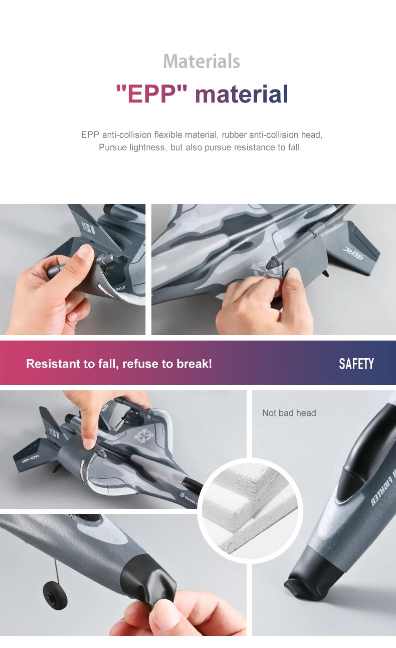 G1 RC Airplane, material "EPP" material EPP anti-collision flexible material, rubber anti-