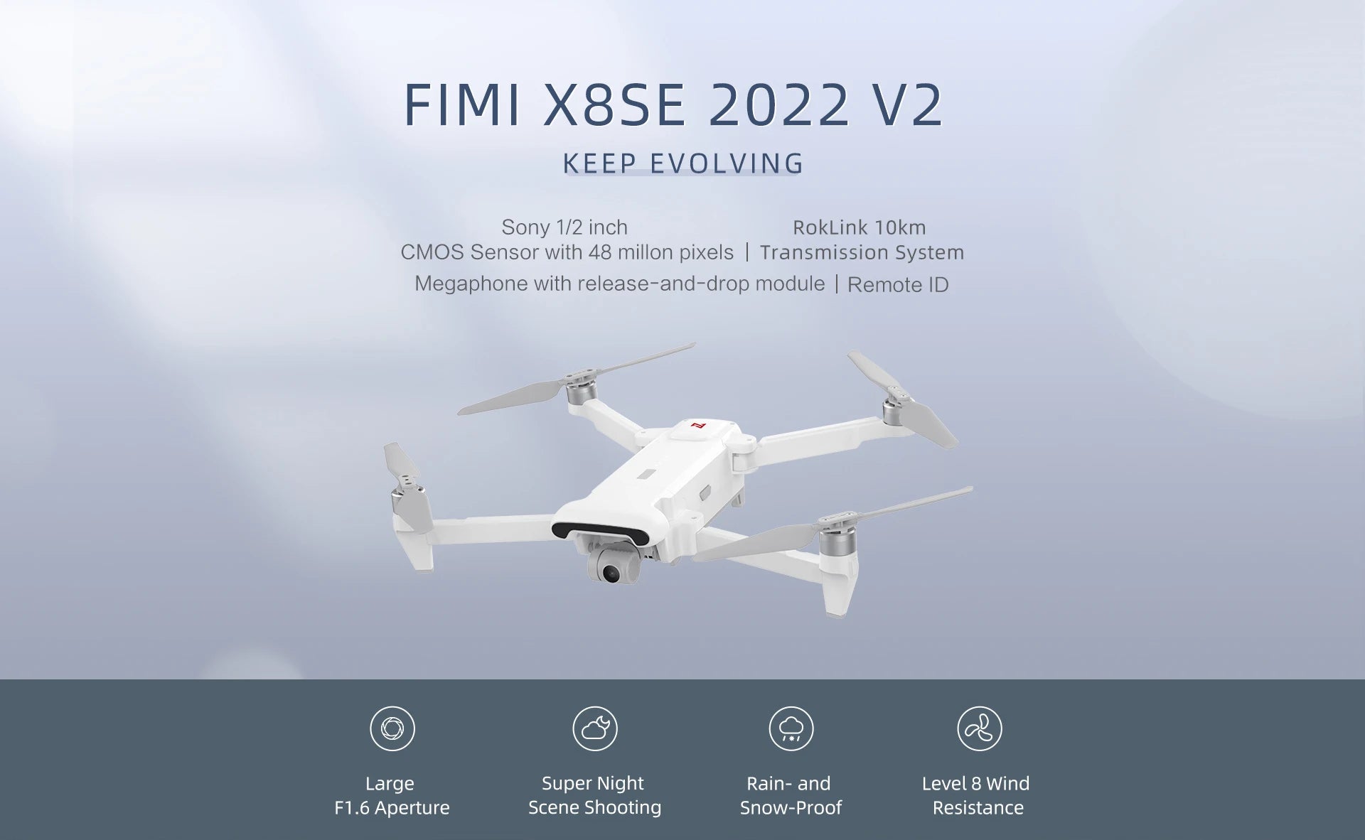 FIMI X8SE 2022 V2 Camera Drone, FIMI X8SE 2022 V2 KEEP EVOLVING Sony 1/2